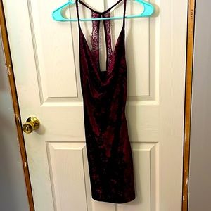 Wine color sexy dress